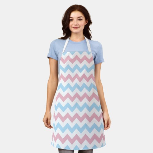 Zigzag Pattern Chevron Pattern Blue Pink Apron