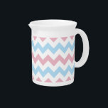 Zigzag Pattern, Chevron Pattern, Blue, Pink Beverage Pitcher<br><div class="desc">Elegant,  stylish and sophisticated zigzag (chevron) pattern in blue,  pink and white color. Modern and trendy gift,  perfect for the zigzag lover in your life.</div>