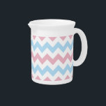Zigzag Pattern, Chevron Pattern, Blue, Pink Beverage Pitcher<br><div class="desc">Elegant,  stylish and sophisticated zigzag (chevron) pattern in blue,  pink and white color. Modern and trendy gift,  perfect for the zigzag lover in your life.</div>
