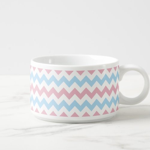 Zigzag Pattern Chevron Pattern Blue Pink Bowl