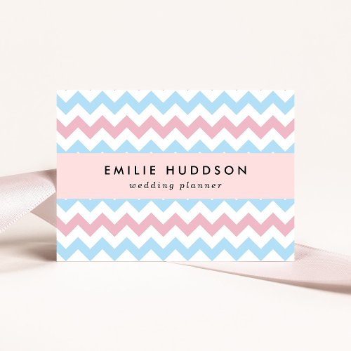 Zigzag Pattern Chevron Pattern Blue Pink Business Card