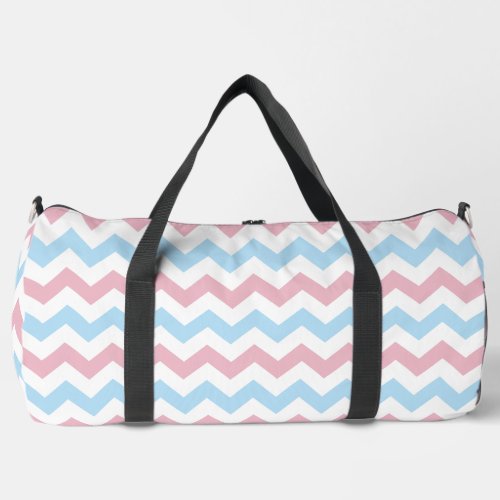 Zigzag Pattern Chevron Pattern Blue Pink Duffle Bag