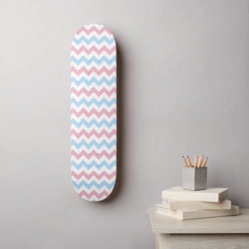 Zigzag Pattern Chevron Pattern Blue Pink Skateboard