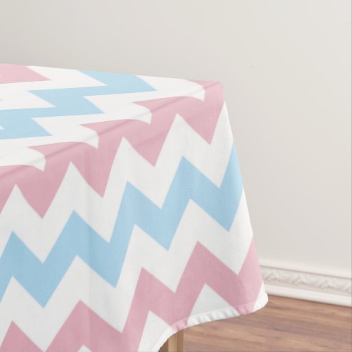 Zigzag Pattern Chevron Pattern Blue Pink Tablecloth