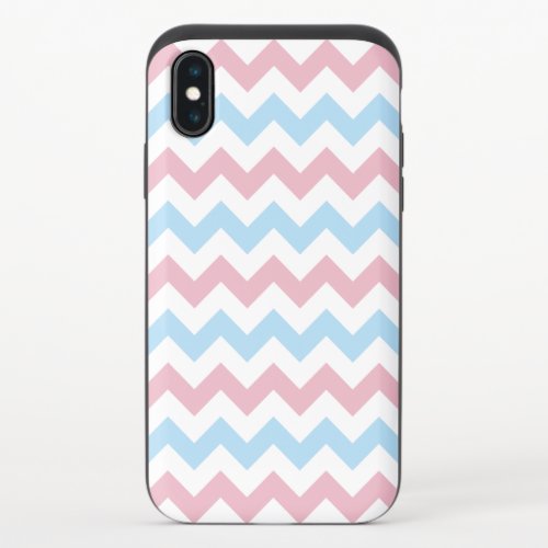 Zigzag Pattern Chevron Pattern Blue Pink iPhone X Slider Case