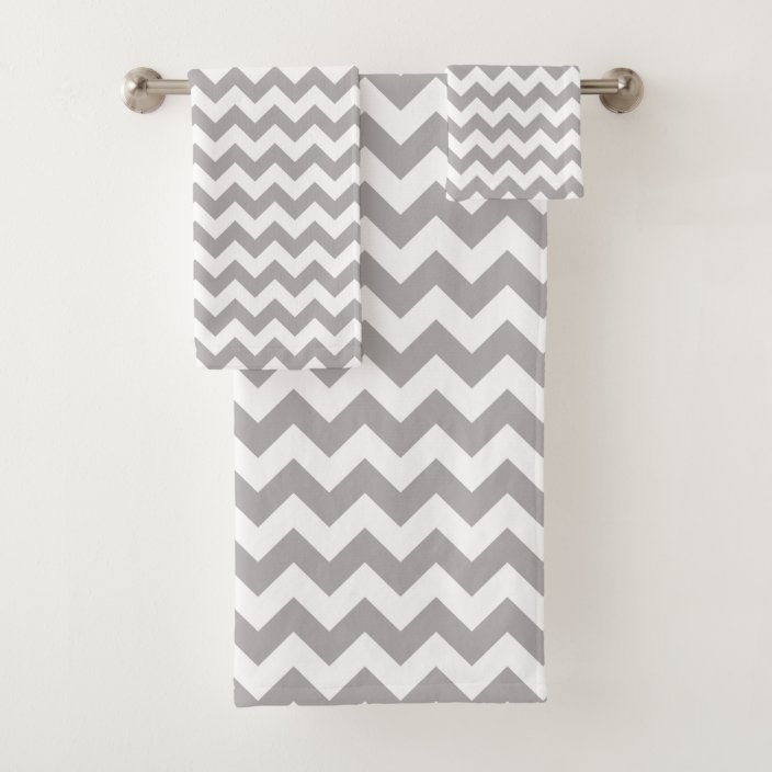 grey chevron bath towels