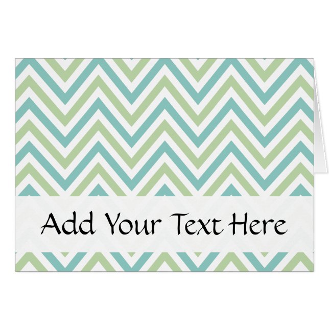 Zigzag Pattern, Chevron Pattern, Green, Blue Cards (Front Horizontal)