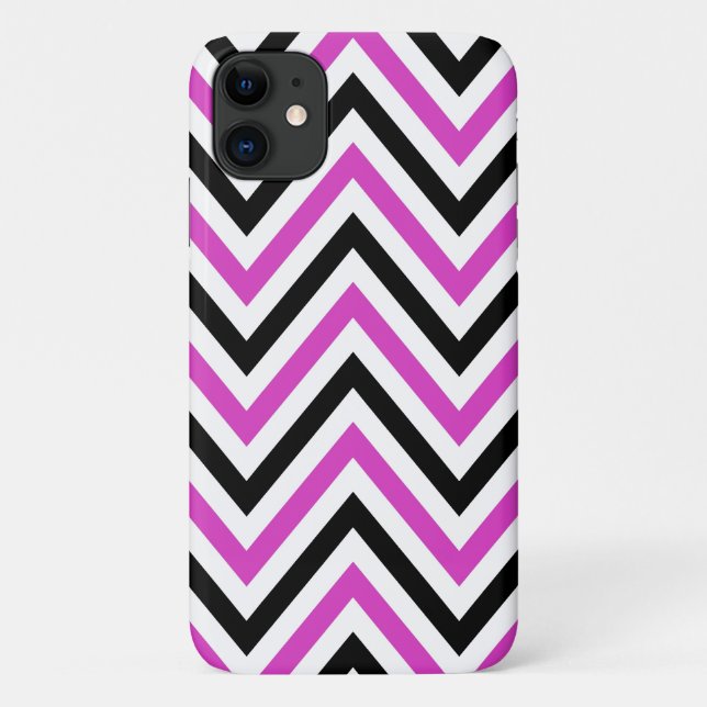 Zigzag Pattern, Chevron Pattern, Pink, Black Case-Mate iPhone Case (Back)
