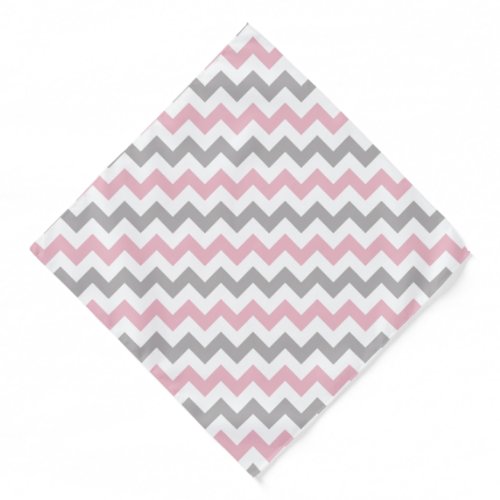 Zigzag Pattern Chevron Pattern Pink Gray Bandana