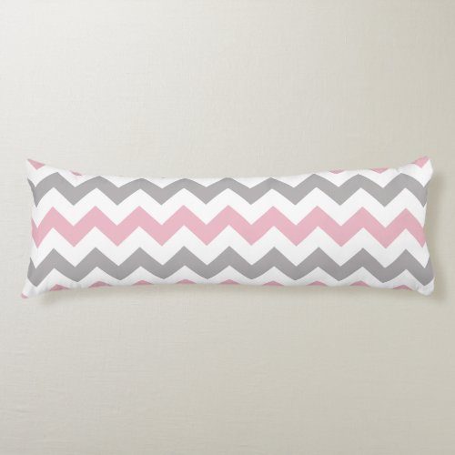 Zigzag Pattern Chevron Pattern Pink Gray Body Pillow