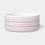 Zigzag Pattern, Chevron Pattern, Pink, Gray Bowl<br><div class="desc">Elegant,  stylish and sophisticated zigzag (chevron) pattern in pink,  gray and white color. Modern and trendy gift,  perfect for the zigzag lover in your life.</div>