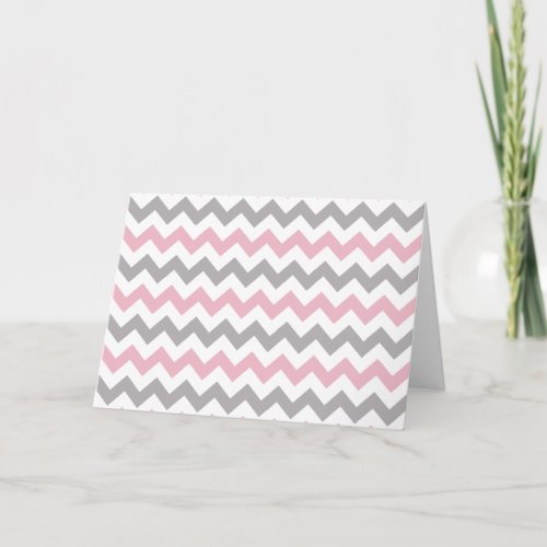 Zigzag Pattern Chevron Pattern Pink Gray Card