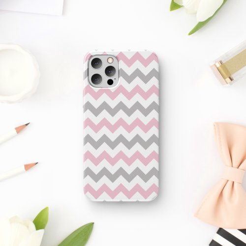 Zigzag Pattern Chevron Pattern Pink Gray iPhone 11 Case