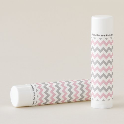 Zigzag Pattern Chevron Pattern Pink Gray Lip Balm