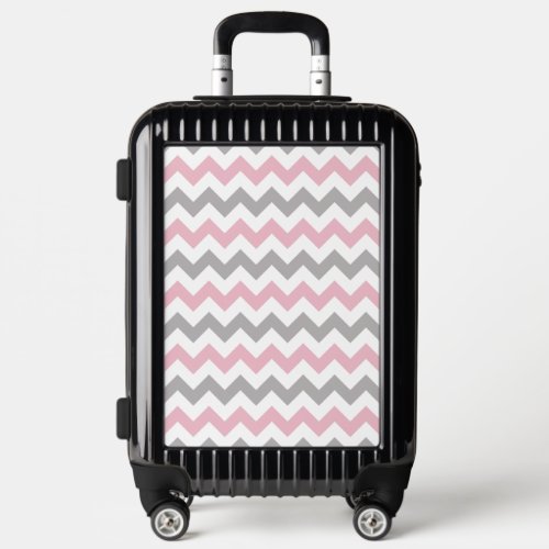 Zigzag Pattern Chevron Pattern Pink Gray Luggage