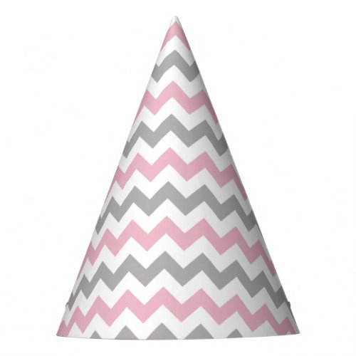 Zigzag Pattern Chevron Pattern Pink Gray Party Hat