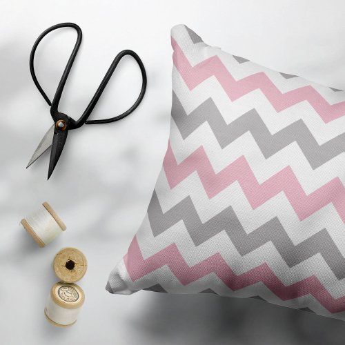 Zigzag Pattern Chevron Pattern Pink Gray Pillow Case