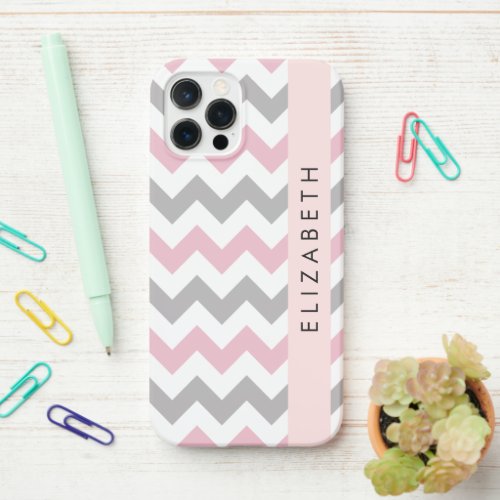Zigzag Pattern Chevron Pattern Pink Your Name iPhone 12 Pro Case