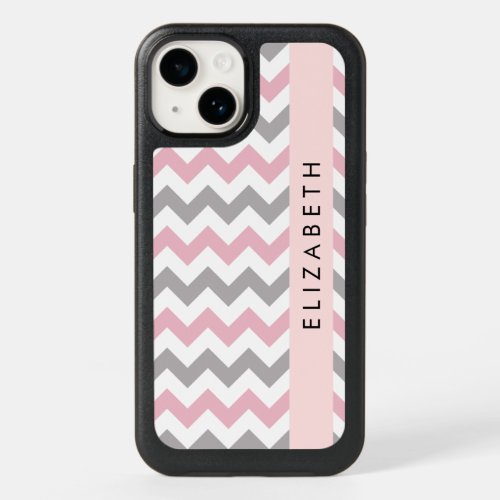 Zigzag Pattern Chevron Pattern Pink Your Name OtterBox iPhone 14 Case