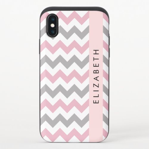 Zigzag Pattern Chevron Pattern Pink Your Name iPhone X Slider Case