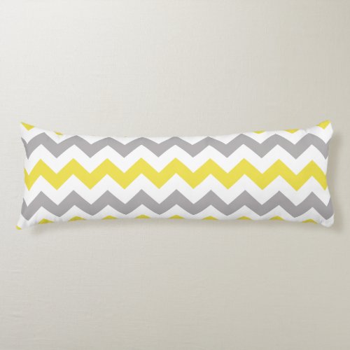 Zigzag Pattern Chevron Pattern Yellow Gray Body Pillow