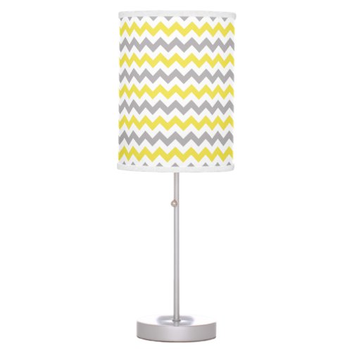 Zigzag Pattern Chevron Pattern Yellow Gray Table Lamp