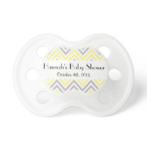 Zigzag Pattern, Chevron, Yellow, Gray, Baby Shower Pacifier