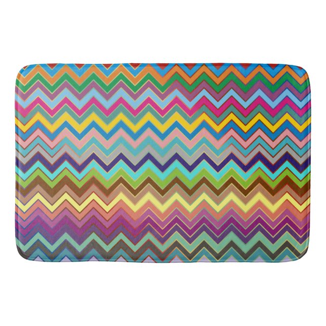 ZIGZAG pattern - colored + your ideas Bath Mat (Front)