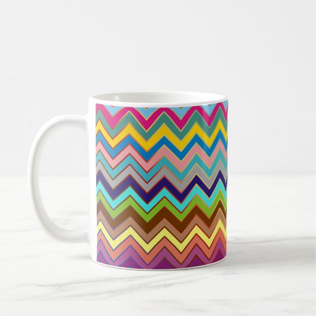 ZIGZAG pattern - colored + your ideas Coffee Mug (Left)