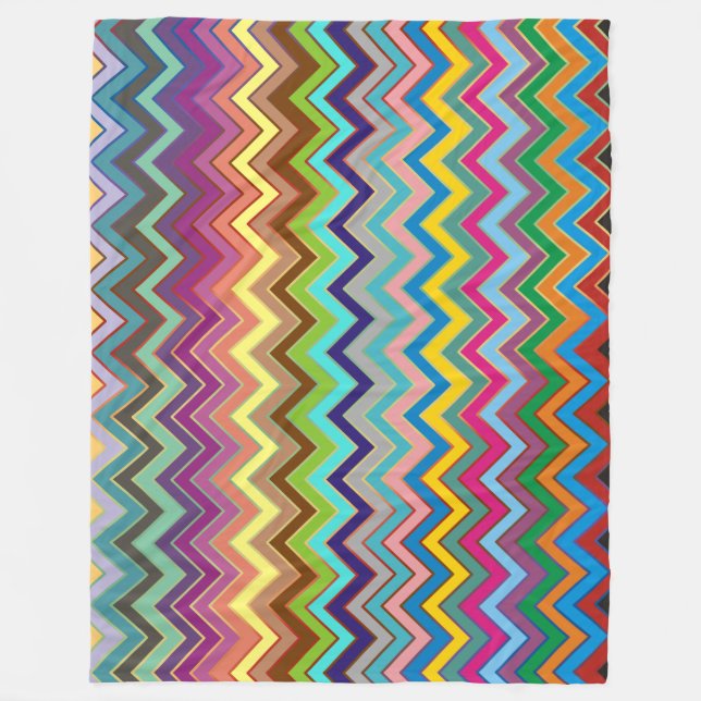 ZIGZAG pattern - colored + your ideas Fleece Blanket (Front)