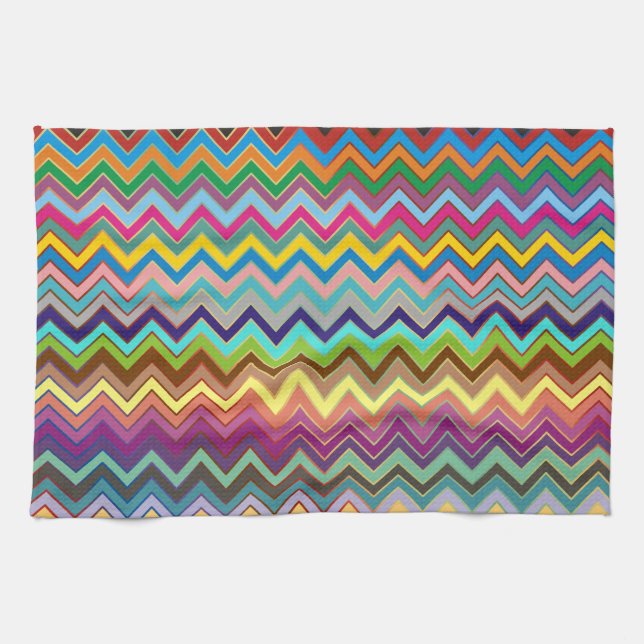 ZIGZAG pattern - colored + your ideas Towel (Horizontal)