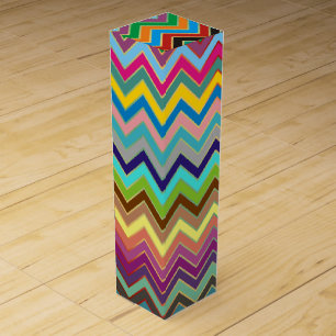 ZIGZAG pattern - colored + your ideas Wine Gift Box