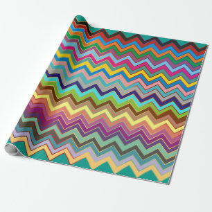 ZIGZAG pattern - colored + your ideas Wrapping Paper