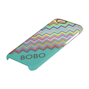 ZIGZAG pattern - colored + your name Clear iPhone 6/6S Case