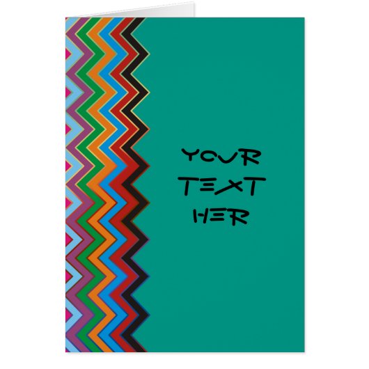ZIGZAG pattern - colored + your text Cards (Front)