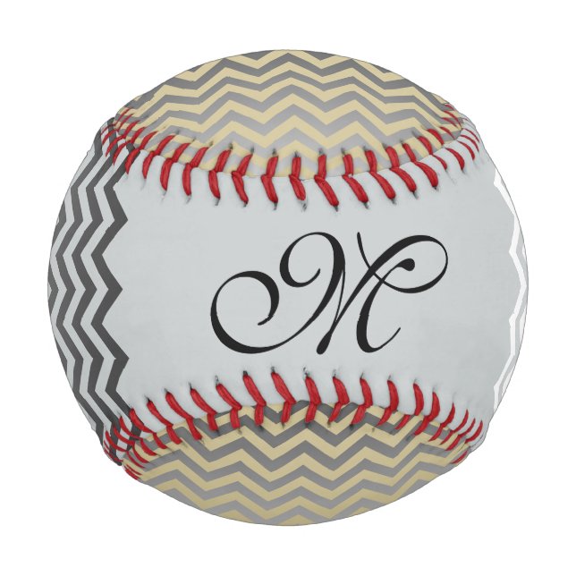 ZIGZAG pattern - grey gradient + your back & ideas Baseball (Front)
