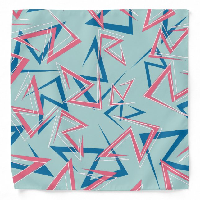 Zigzag Pattern in Salmon, White and Blue Bandana (Front)