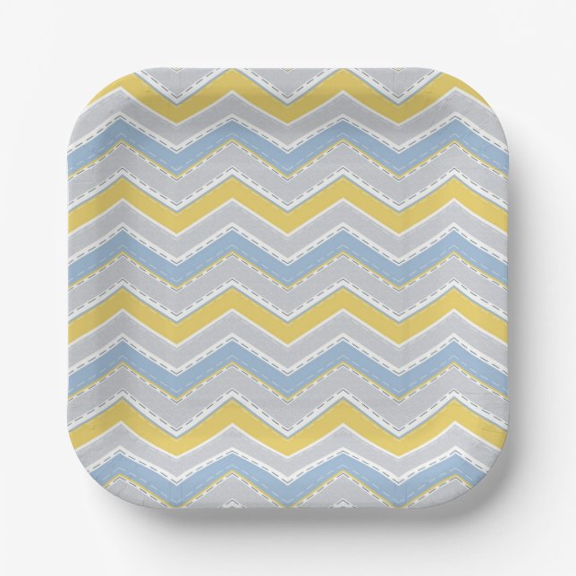 Zigzag pattern paper plates (Front)