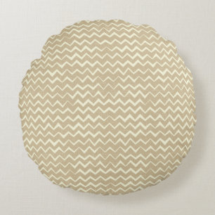 Zigzag pattern round pillow