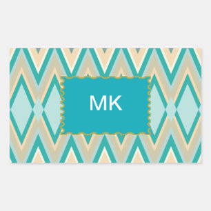 zigzag-phones diagonal rectangular sticker