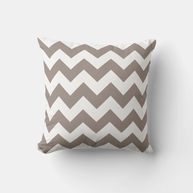 Zigzag Pillow with Khaki Chevron (Front)