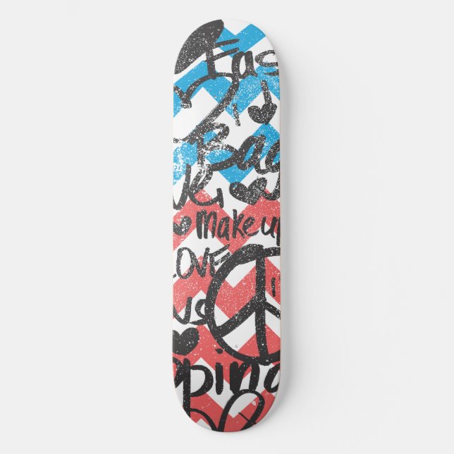 ZigZag  Pink-Aqua Skateboard Deck (Front)