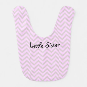 ZigZag Pink Green Little Sister Baby Bib