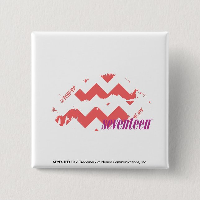 ZigZag Pink Pinback Button (Front)