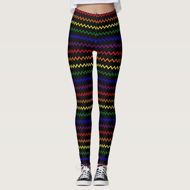 Zigzag Pride Colors Leggings (Front)