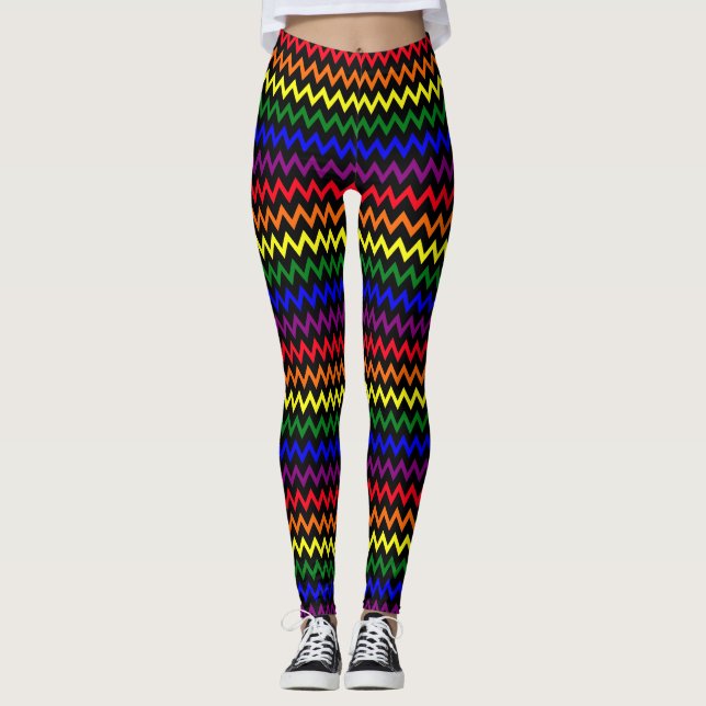 Zigzag Pride Colors Leggings (Front)