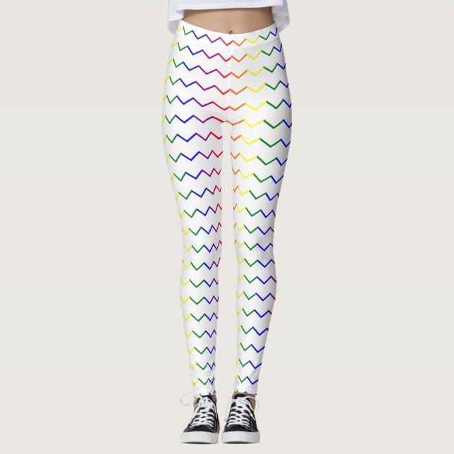 Zigzag Pride Colors Leggings (Front)