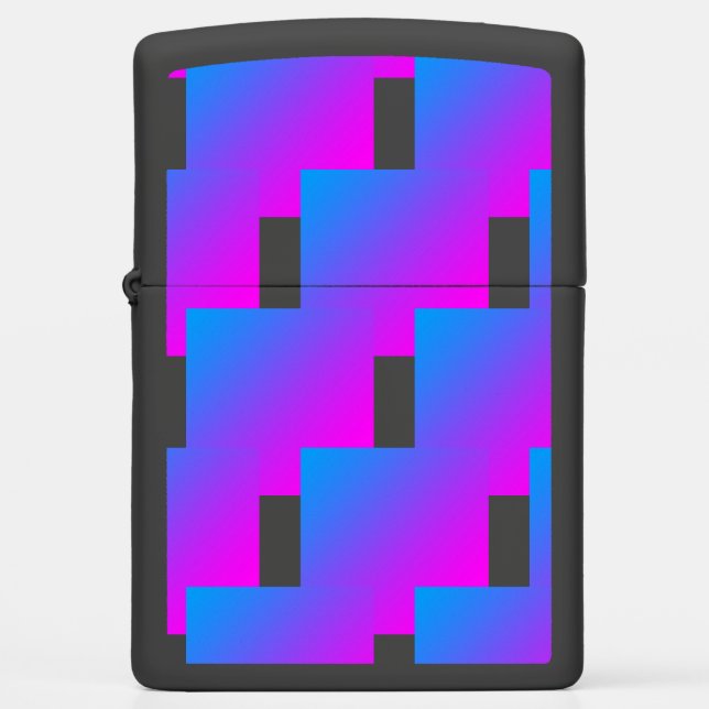 Zigzag Purple Pink Blue Black Zippo Lighter (Front)