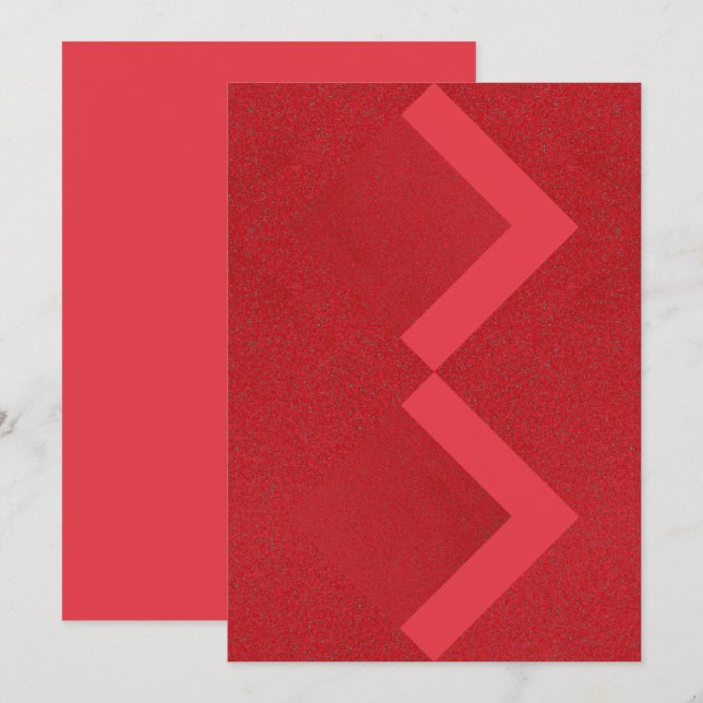 Zigzag Red Textured Invitation Card – Customizable (Front/Back)