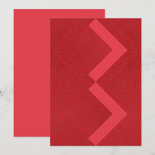 Zigzag Red Textured Invitation Card – Customizable